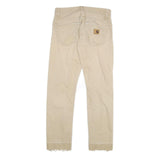 CARHARTT Mens Cotton Blend Beige Slim Straight Trousers W29 L29 Casual Workwear