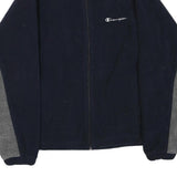 CHAMPION Mens Navy & Grey Zip Jacket M Polyester Blend Colourblock Casual