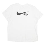 NIKE Mens White Golf T-Shirt XL Short Sleeve Crew Neck Cotton Sportswear
