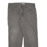 CARHARTT Mens Relaxed Grey Cotton Blend Zip Trousers W36 L30 Workwear Casual