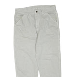 DICKIES Mens Cotton Blend Beige Regular Fit Straight Trousers W34 L27 Workwear