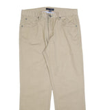 TOMMY HILFIGER Mens Cotton Blend Beige Regular Straight Trousers W34 L32 Casual