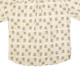 WOOLRICH Mens Beige Cotton Blend Shirt XL Button-Down Collar Short Sleeve
