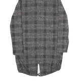 TODAY Womens Grey & Red Checked Hooded Jacket M Polyester Blend Casual Outerwear