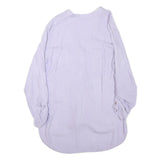 ZARA Womens Lilac Basic Top Long Sleeve V-Neck Button Front S Casual Stylish