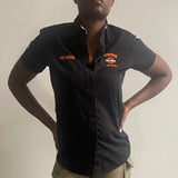 Apache Junction Harley Davidson Short Sleeve Shirt - Medium Black Cotton