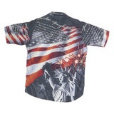 NORTH RIVER Mens Red & Blue Graphic Cotton Shirt M Patriotic Statue of Liberty
