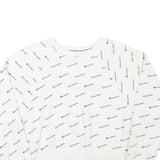 CHAMPION Womens White All Over Logo Crew Neck M Cotton Blend Sweatshirt