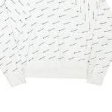 CHAMPION Womens White All Over Logo Crew Neck M Cotton Blend Sweatshirt