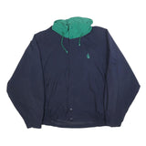 NAUTICA Mens Blue & Green Outdoor Jacket L Nylon Plain Zip Closure