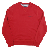 TOMMY HILFIGER Mens Red Crew Neck M Hilfiger Embroidered Sweatshirt