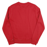 TOMMY HILFIGER Mens Red Crew Neck M Hilfiger Embroidered Sweatshirt