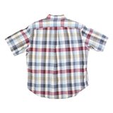NAUTICA Mens Blue & Red Check Shirt XL Cotton Blend Summer Button-Down Casual