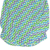 LIANG YEOI Womens Green & Blue Printed Shirt Long Sleeve Collared M Polyester