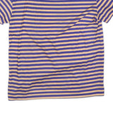 CARVEN Womens Yellow & Blue Graphic Stripe T-Shirt S Crew Neck Short Sleeve