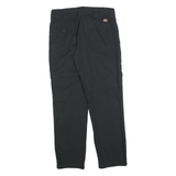 DICKIES Mens Cotton Blend Black Regular Straight Trousers W30 L30 Workwear Zip