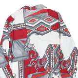 Womens Red Grey & White Printed Shirt Long Sleeve Collared L Polyester Blend