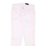 GAP Womens Cotton Blend White Slim Straight Trousers W28 L26 Casual Zip