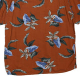 JUNCTION WEST Mens Orange & Blue Floral Cotton Blend Shirt L Casual Summer