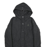 BLAUER USA Womens Black Nylon Hooded Long Zip Jacket M