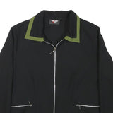 TALLY WEIJL Womens Black & Green Zip Jacket S Polyester Blend Classic Stylish