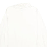 LANDS END Womens White Plain Jumper Roll Neck Basic Knit XL Casual Polyester Top