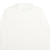 LANDS END Womens White Plain Jumper Roll Neck Basic Knit XL Casual Polyester Top