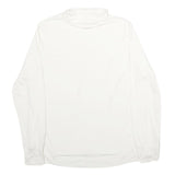 LANDS END Womens White Plain Jumper Roll Neck Basic Knit XL Casual Polyester Top