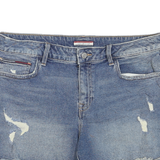 TOMMY HILFIGER Womens Denim Blue Casual Shorts L W36 Distressed Cut-Off