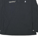 CARHARTT Mens Black 1/4 Zip XL Polyester Blend Sweatshirt Workwear Mechanical