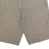 CARHARTT Mens Shorts Beige Checked Casual M W32 Cotton Blend Relaxed Fit