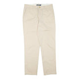 POLO RALPH LAUREN Womens Cotton Blend Beige Regular Straight Trousers W32 L31