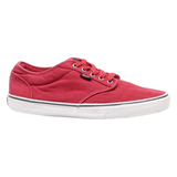 VANS Low Top Trainers Red Canvas Mens UK 9.5