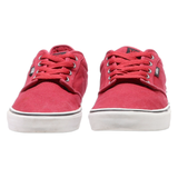 VANS Low Top Trainers Red Canvas Mens UK 9.5
