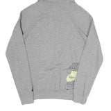 NIKE Mens Grey Hoodie XS Cotton Blend Multi Logo Pullover Sweatshirt