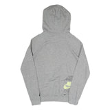 NIKE Mens Grey Hoodie XS Cotton Blend Multi Logo Pullover Sweatshirt