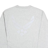 MEKE Mens Grey Sweatshirt Crew Neck M Cotton Pullover Comfortable Casual