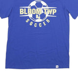 RUSSELL ATHLETIC Mens Blue Bloom TWP Soccer Graphic T-Shirt M Short Sleeve Crew