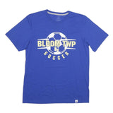 RUSSELL ATHLETIC Mens Blue Bloom TWP Soccer Graphic T-Shirt M Short Sleeve Crew