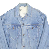 PACIFIQUE SUD Womens Blue Denim Jacket L Cotton Button Plain Classic Fit