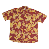MCKAY Mens Red & Yellow Hawaiian Shirt L Pineapple Pattern Summer Beachwear