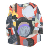 PHASE EIGHT Womens Multicolour Printed Top 3/4 Sleeve Round Neck UK 10 Stylish