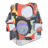 PHASE EIGHT Womens Multicolour Printed Top 3/4 Sleeve Round Neck UK 10 Stylish