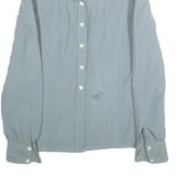 SAINT CLAIRE PARIS Womens Blue Shirt Long Sleeve Point Collar Cotton M Stylish