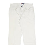 CHAPS Mens Regular Fit White Cotton Blend Trousers W32 L30 Zip Closure Classic