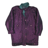 Womens Purple & Teal Plain Jacket XL Polyester Blend Zip Casual Quilted Design