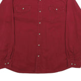 WRANGLER Mens Red Plain Shirt XL Cotton Long Sleeve Button Casual