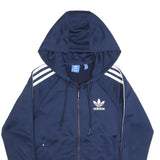 ADIDAS Womens Navy Blue Hoodie Full Zip UK 8 Tracksuit Jacket Casual Sportswear