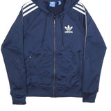 ADIDAS Womens Navy Blue Hoodie Full Zip UK 8 Tracksuit Jacket Casual Sportswear