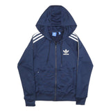 ADIDAS Womens Navy Blue Hoodie Full Zip UK 8 Tracksuit Jacket Casual Sportswear